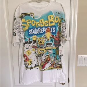 Fanatics SpongeBob Nascar Cartoon Wraparound Design Tee NWT